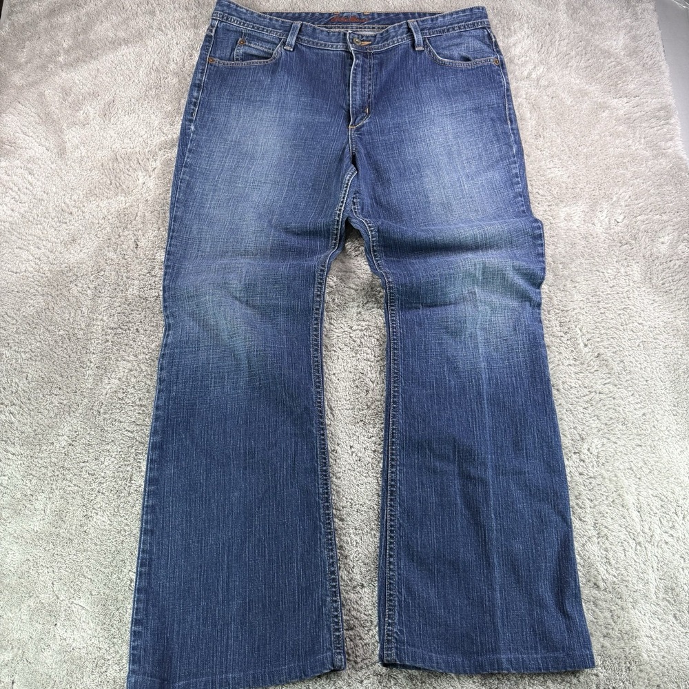 Eddie Bauer Jeans Womens 16L Blue Bootcut Flare Stretch Denim 36x31 Y2K